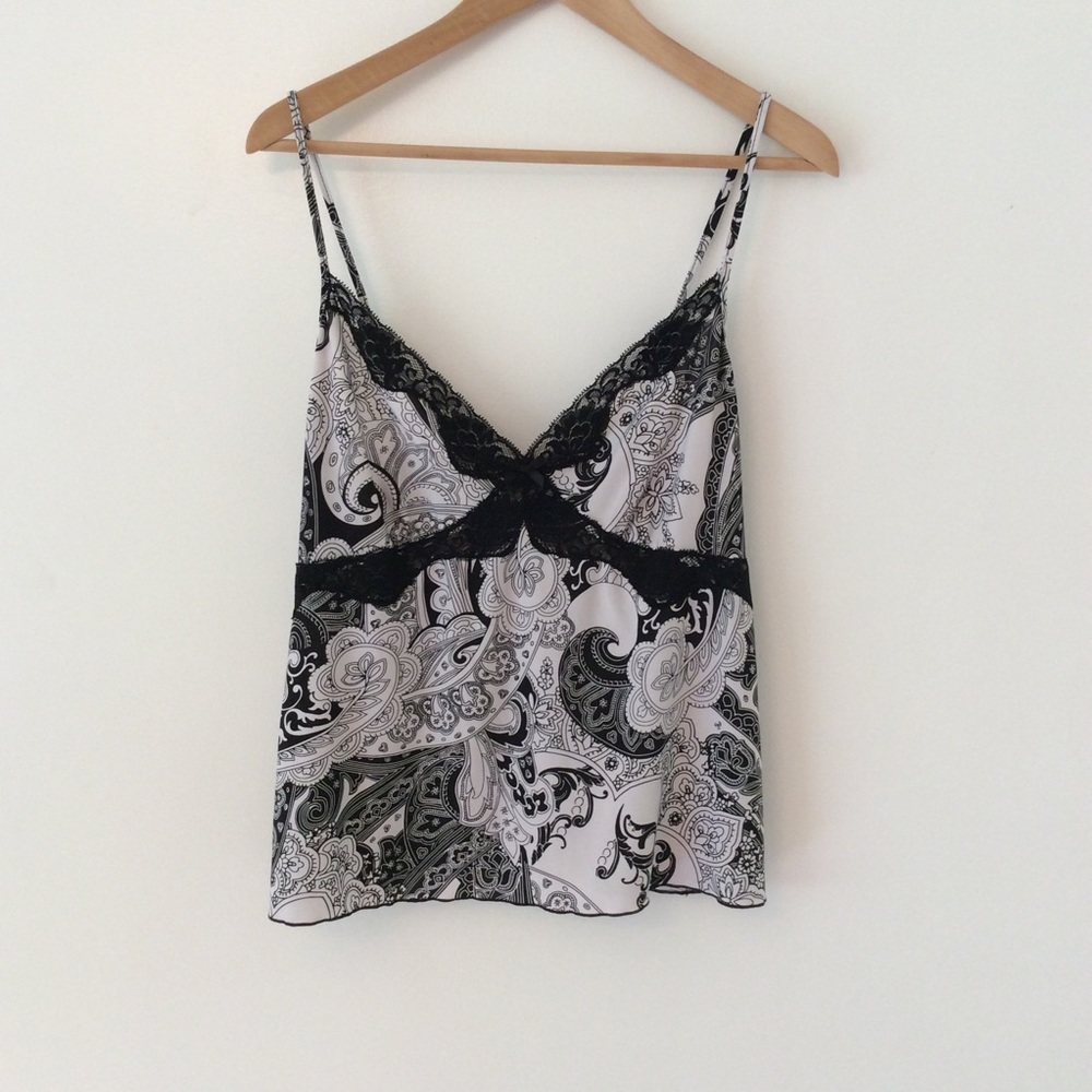 Studio Donatella Camisole Top Black/White Paisley